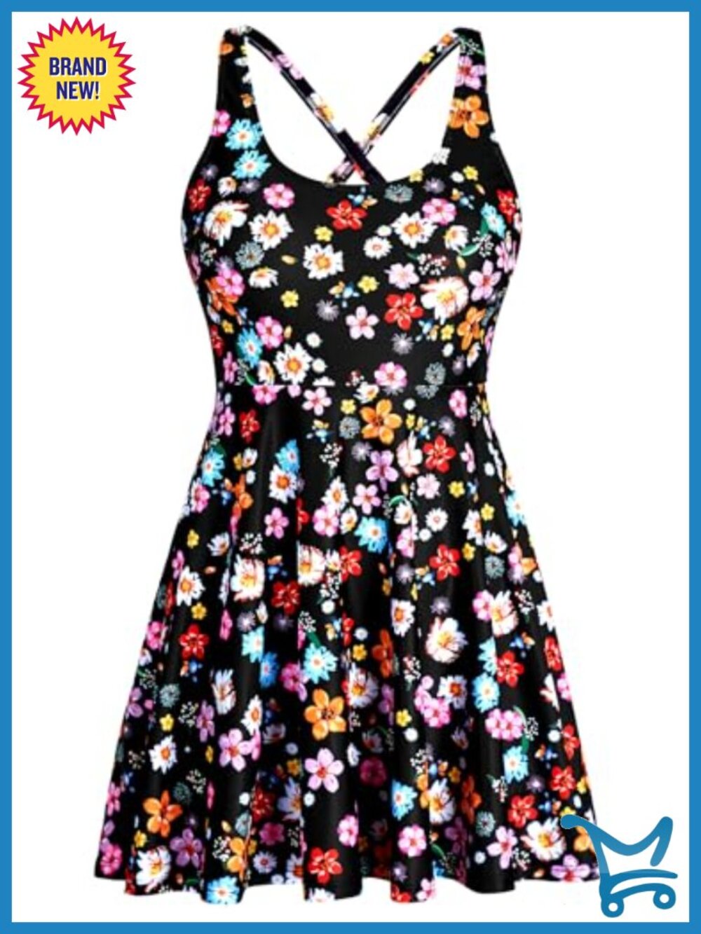 One Piece Swimsuit Tummy Control Swim Dress with Built-in Shorts
